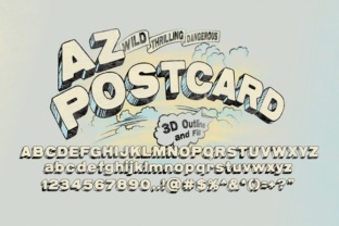 AZ Postcard 3D: A Playful Display Font for Makers