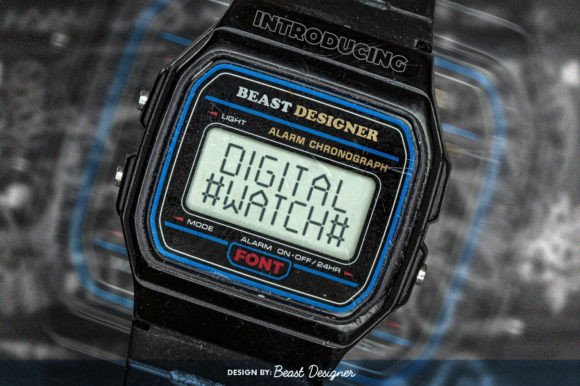 Digital Watch Font for Modern Editorial Design